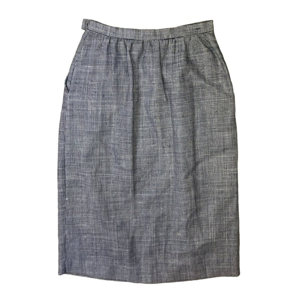 NWT Vtg Raffles Houndstooth A-Line Skirt Sz 10 Linen Blend Fully Lined Womens